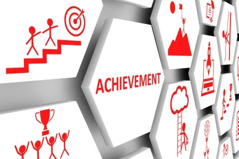 ACHIEVEMENT concept cell background 3d illustration Stock Illustration