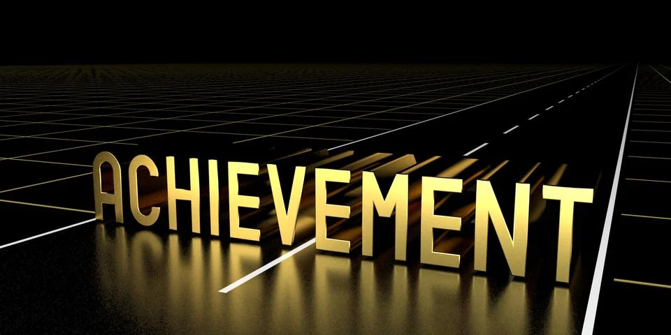 Achievement concept, road - 3D rendering Stock Illustration