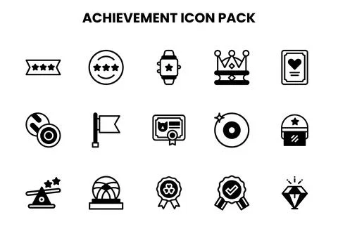 Achievement DuoTone Vector Icons Pack Stock Illustration