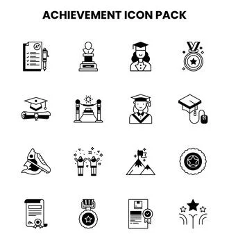 Achievement DuoTone Vector Icons Pack Stock Illustration