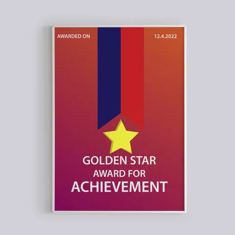 Achievement flyer template design, vector award poster 스톡 일러스트
