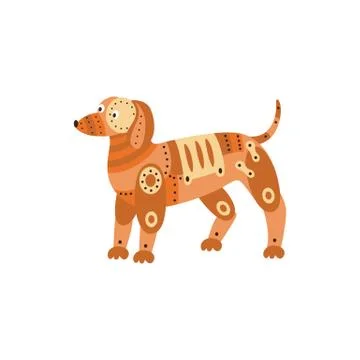 Achievement of future technology a robot dog flat vector illustration isolated. Illustrazione stock