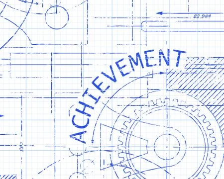Achievement Graph Paper Machine Stock Illustration