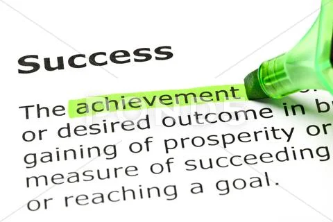 'achievement' highlighted, under 'success' Stock Photos