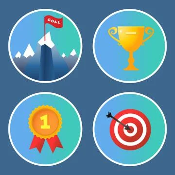 Achievement icons set Stock Illustration