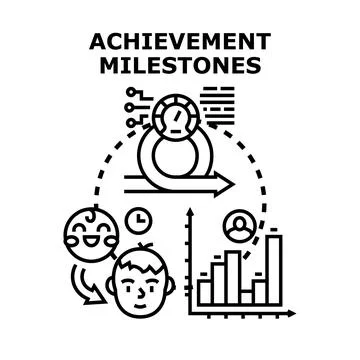 Achievement milestones representing development growth journey Stock Illustration