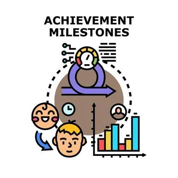 Achievement milestones representing development growth journey Stock Illustration