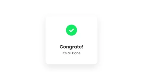 Achievement Notification with Green Checkmark and Congratulatory Text Video stock 341922514