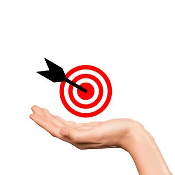 Achievement or completion of a target or goal or objective. Sign of success. Illustrazione stock