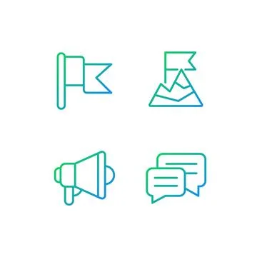 Achievement pixel perfect gradient linear vector icons set Illustrazione stock