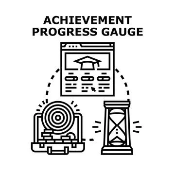 Achievement progress gauge vector illustration concept 库存插图