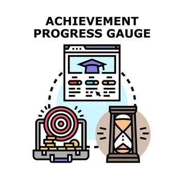 Achievement progress gauge vector illustration concept Stock Illustration