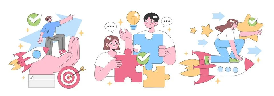 Achievement set. Flat vector illustration イラスト素材