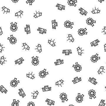 Achievement Of Sportsman Seamless Pattern Vector Stock Illustration