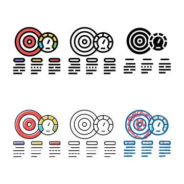 Achievement task optimize color icon vector pack Stock Illustration