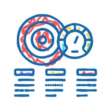 Achievement task optimize icon doodle illustration Stock Illustration