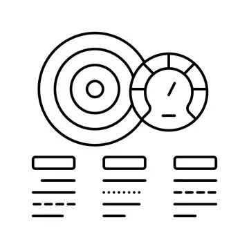 Achievement task optimize line icon vector illustration Stock Illustration