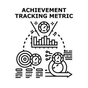 Achievement tracking metric data analysis concept Stock Illustration