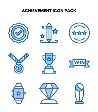 Achievement Two Colour Graphics Icons Pack Stock Illustration