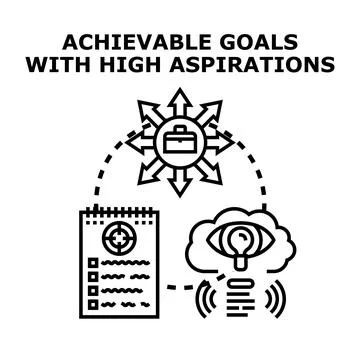 Achieving ambitious goals and high aspirations concept Stock Illustration
