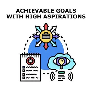 Achieving ambitious goals and high aspirations concept Stock Illustration