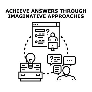 Achieving answers through creative problem solving concepts Stock Illustration