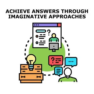 Achieving answers through creative problem solving concepts Stock Illustration