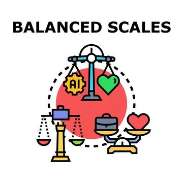 Achieving balance between artificial intelligence and human values Stock Illustration