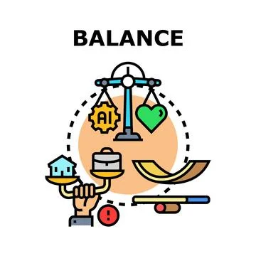 Achieving balance concept with work and life priorities Stock Illustration