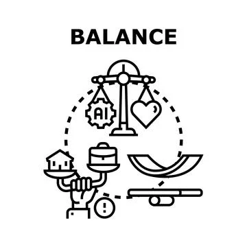 Achieving balance concept with work and life priorities Stock Illustration