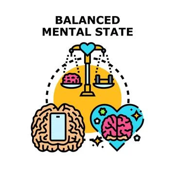 Achieving balanced mental state maintaining emotional health Stock Illustration