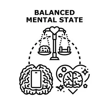 Achieving balanced mental state maintaining emotional health Stock Illustration