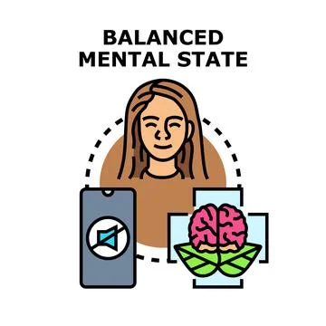 Achieving balanced mental state through quiet personal health Stock Illustration