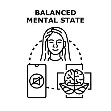Achieving balanced mental state through quiet personal health Stock Illustration
