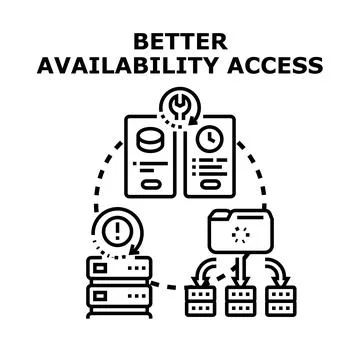 Achieving better data availability access concept Stock Illustration