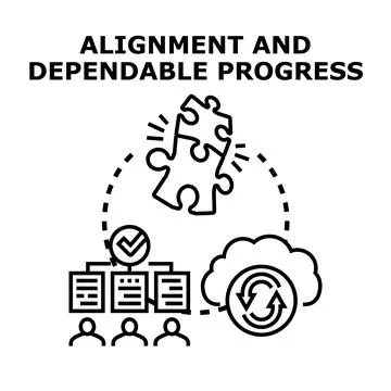 Achieving business alignment and continuous progress concept Stock Illustration
