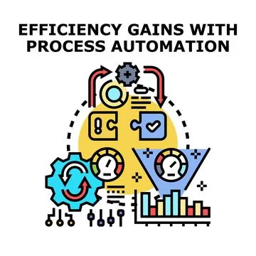 Achieving business efficiency gains with process automation 库存插图