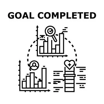 Achieving business goals and completing successful projects Stock Illustration