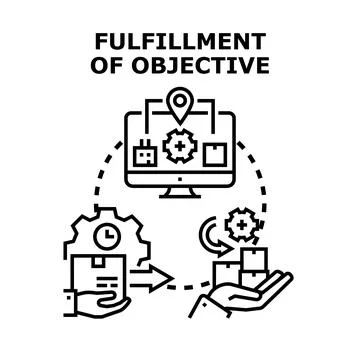 Achieving business goals and objective fulfillment strategy Stockillustratie