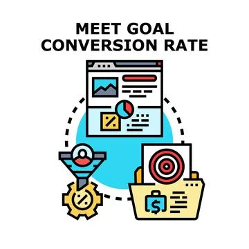 Achieving business goals and optimizing conversion rate 스톡 일러스트
