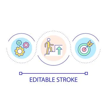 Achieving career goals loop concept icon Stockillustratie