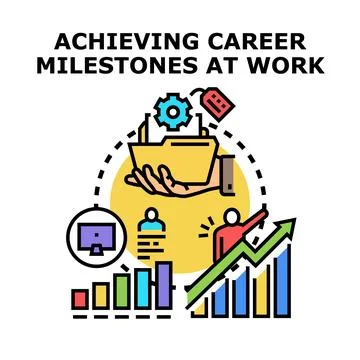 Achieving career milestones at work concept vector Ilustração Stock