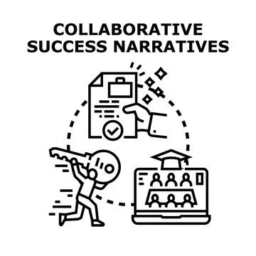 Achieving collaborative success through education and teamwork 스톡 일러스트