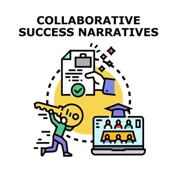 Achieving collaborative success through education and teamwork Stock Illustration