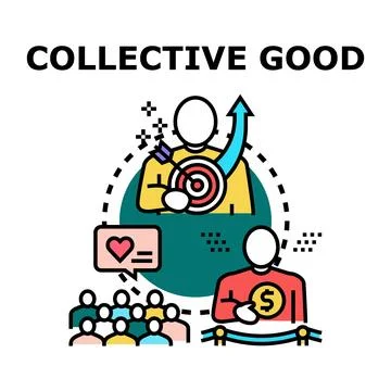 Achieving collective good contributing to community development 스톡 일러스트
