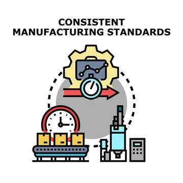 Achieving consistent manufacturing standards and quality control Stock Illustration