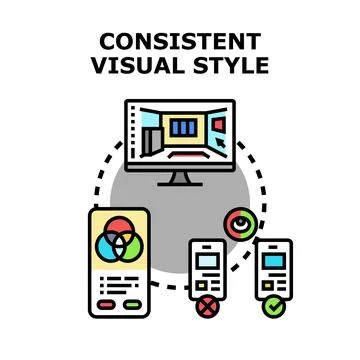 Achieving consistent visual style across multiple devices Stock Illustration