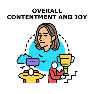 Achieving contentment and joy with personal success and dreams Stock Illustration