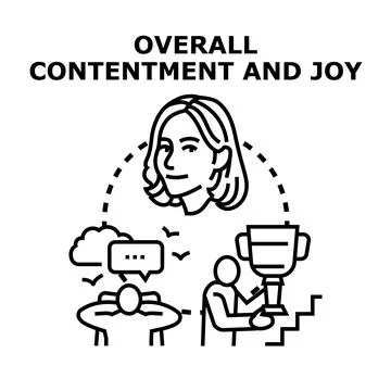 Achieving contentment and joy with personal success and dreams Stock Illustration