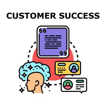 Achieving customer success with feedback and strategy Stock Illustration